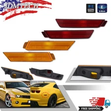 2Pair Amber Red Front & Rear Side Marker Light Reflectors For 10-15 Chevy Camaro