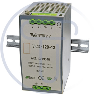 Switching power supply 24Vdc 5A 120W, din rail TS-35/7.5 and TS-35/15