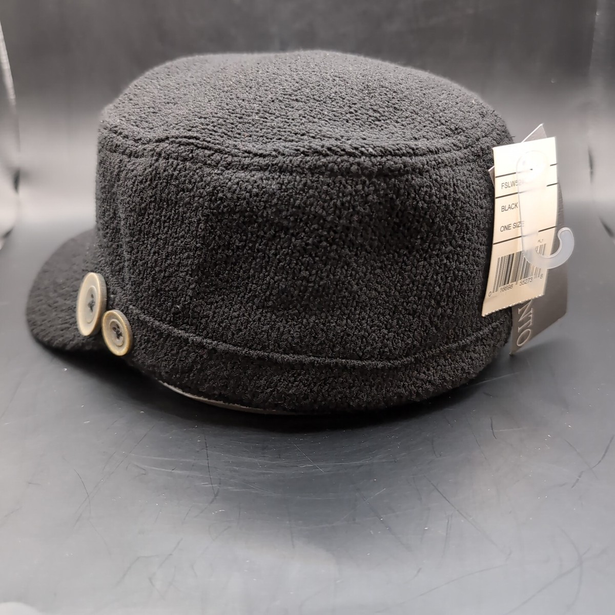 Scala Pronto Flat Cap Hat Polyester With Button Accents One 