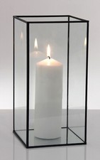 8 Metal Frame Glass Hurricane Candle Holder / Box. 15x15x30CM WeddingTable 