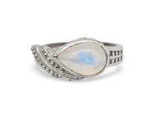 Natural Rainbow Moonstone 925 Sterling Silver Engagement Ring For Women Gifs