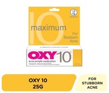 Original OXY 10 Maximum For Stubborn Acne Pimple Medication and Treatment 25g