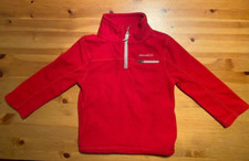 Eddie Bauer Kids Boys Fleece Sweater Quarter Zip Red Zip Pocket Mock Neck Size 5