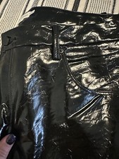 Good American Women's US 16 Good Icon Faux Leather Pleather Pants Black NWOT