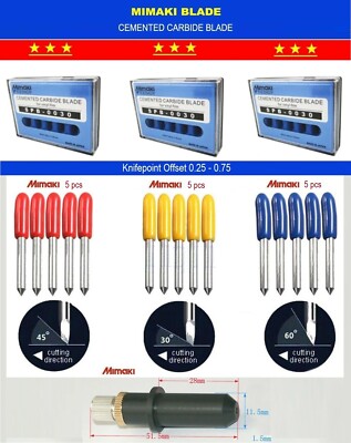 Mimaki Parts Printer Cutting Plotter Vinyl Cutter Blade 30* 45* 60* deg Blades 