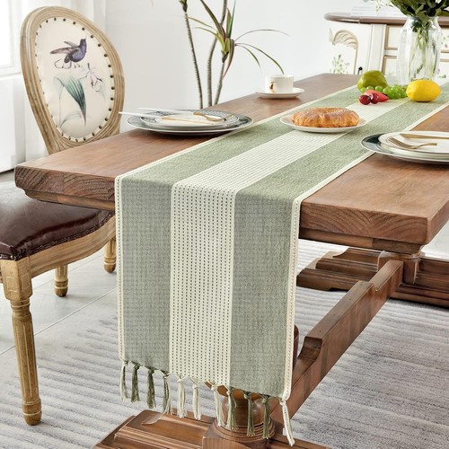 High-Quality 72-Inch Farmhouse Macrame Table Runner for Stylish Dining Spaces - Picture 7 of 9
