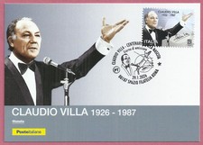ITALIA 2026  Claudio Villa 1926-1987  CARTOLINA FILATELICA Bollo ROMA