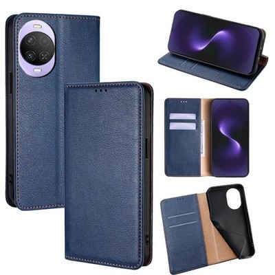 Shiny Black Leather Magnetic Phone Case Cover For Huawei nova 15