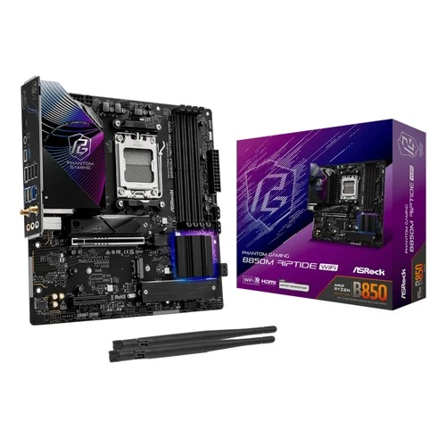 Asrock Phantom Gaming B850M Riptide WiFi Micro-ATX AMD Socket AM5 Motherboard