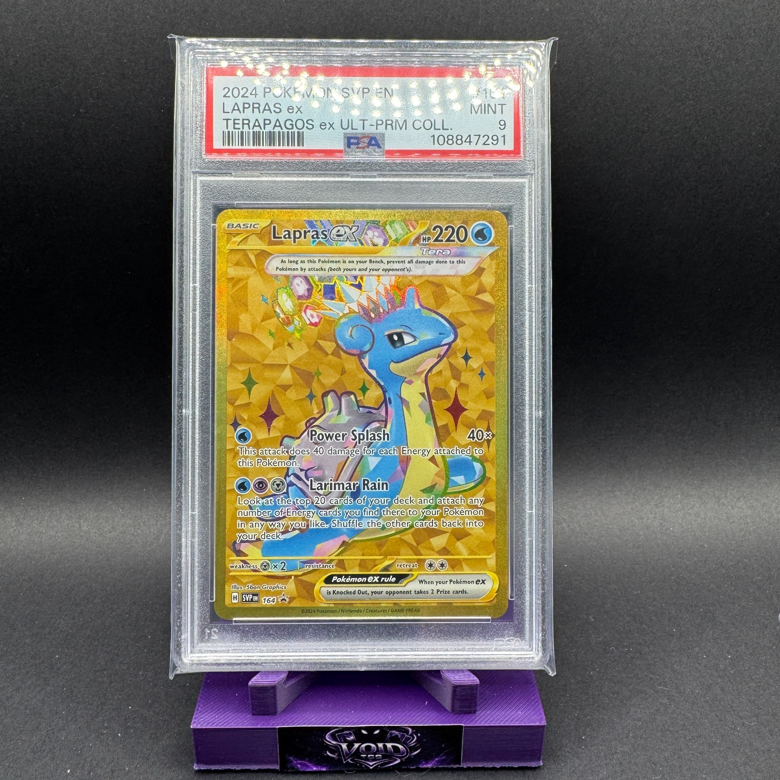 Lapras EX Pokemon Scarlet Violet Promo SVP164 Gold Full Art PSA 9