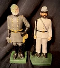Vtg Cast Iron Civil War Centennial Robert E Lee Rebel Infantry bookend Doorstop