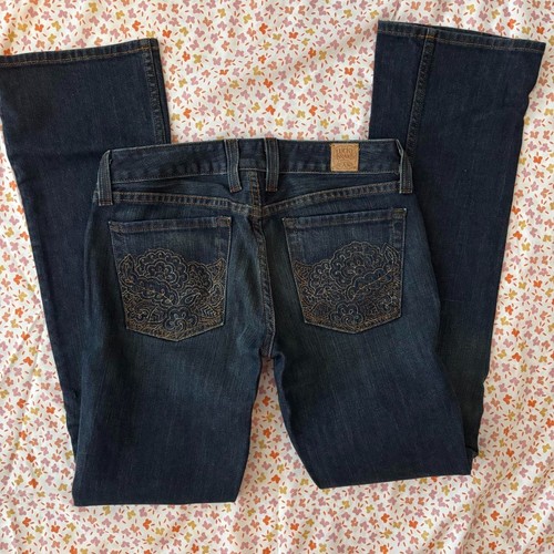 Lucky Brand Y2K Dark Wash Henna Embroidered Sweet N Low Bootcut Jeans Size 4/27