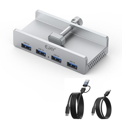 4-Port Powered USB 3.0 Hub, Adjustable Clamp, 59 Data, 39 Power Cables, iMac