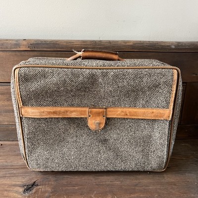 Vintage Hartmann Brown Tweed Leather Carry On Tote Bag Weekender 17 