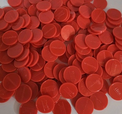 1000 X Einkaufswagenchips, Wertmarken, Pfandmarken, rot