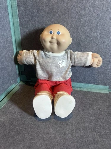 Vintage 1980s Coleco Cabbage Patch Boy Doll Original Clothes Socks And Shoes