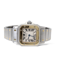 Cartier Santos Galbée 24 mm Ladies Quartz White Dial Two Tone Steel 18K Gold 4