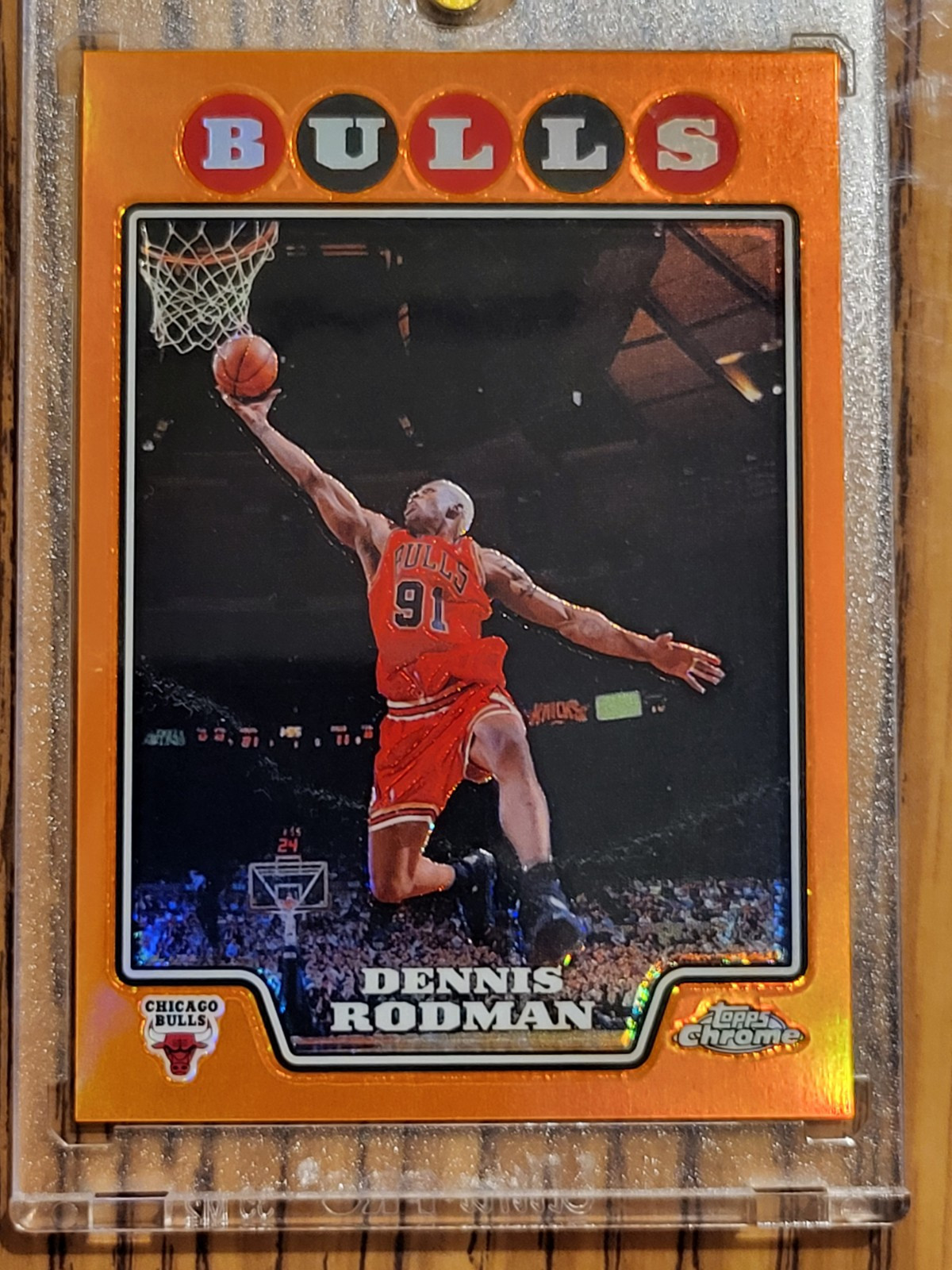 2008 Topps Chrome Dennis Rodman #167 Orange Refractor 015/499