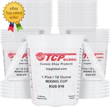 Custom Shop Paint Mixing Cups, 16-Ounce (Box of 36) - Plastic Measuring Cups for