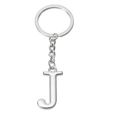 Initial Letter Keychain, Letter J Key Chain DIY Pendant Key Ring Bag Backpack...