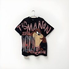 VTG 90s 1996 Looney Tunes Taz AOP Retro Cartoon Tee Youth L