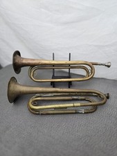 Rexcraft U.S. Regulation Bugle  15" Brass Bugle Pair   Restoration/Display Lot