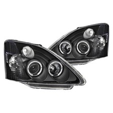 For Honda Civic 02-04 Headlights Driver Passenger Side Black Led Halo