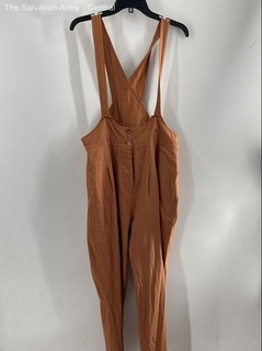 Free People Womens Orange Cotton Sleeveless One Piece Overall Size Medium