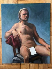 Contemporary Male Academic Portrait Acrylic Board 16 x 20 Peter Feldman Gay Int
