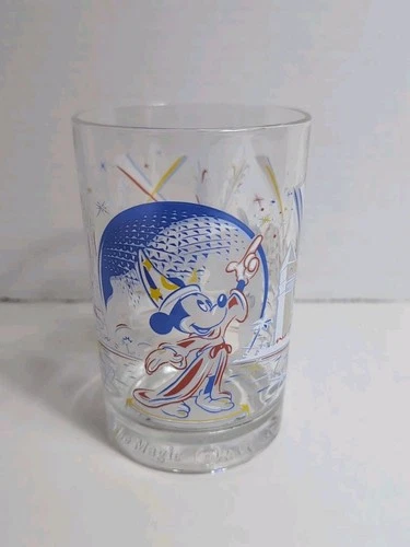 Vintage Walt Disney World 25th Anniversary Sorcerer Mickey McDonald's Glass Cup