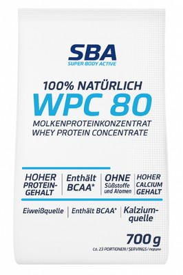 Super Body Active Whey Protein Concentrate 100% Natürlich 700g Pulver WPC80