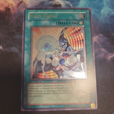 NM YU-GI-OH! STON-STRIKE OF NEOS 1ST ED-ULTIMATE RARE #EN039 NEOS FORCE PSA 7
