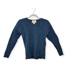 Express Tricot Blue Wool Ribbed Sweater Vinta...