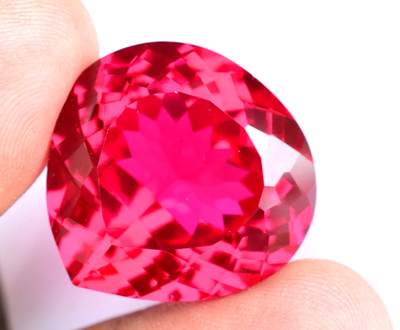 Stunning Natural Mogok Red-Pink Ruby 61.55 CT AGL Certified Pear Loose Gemstone