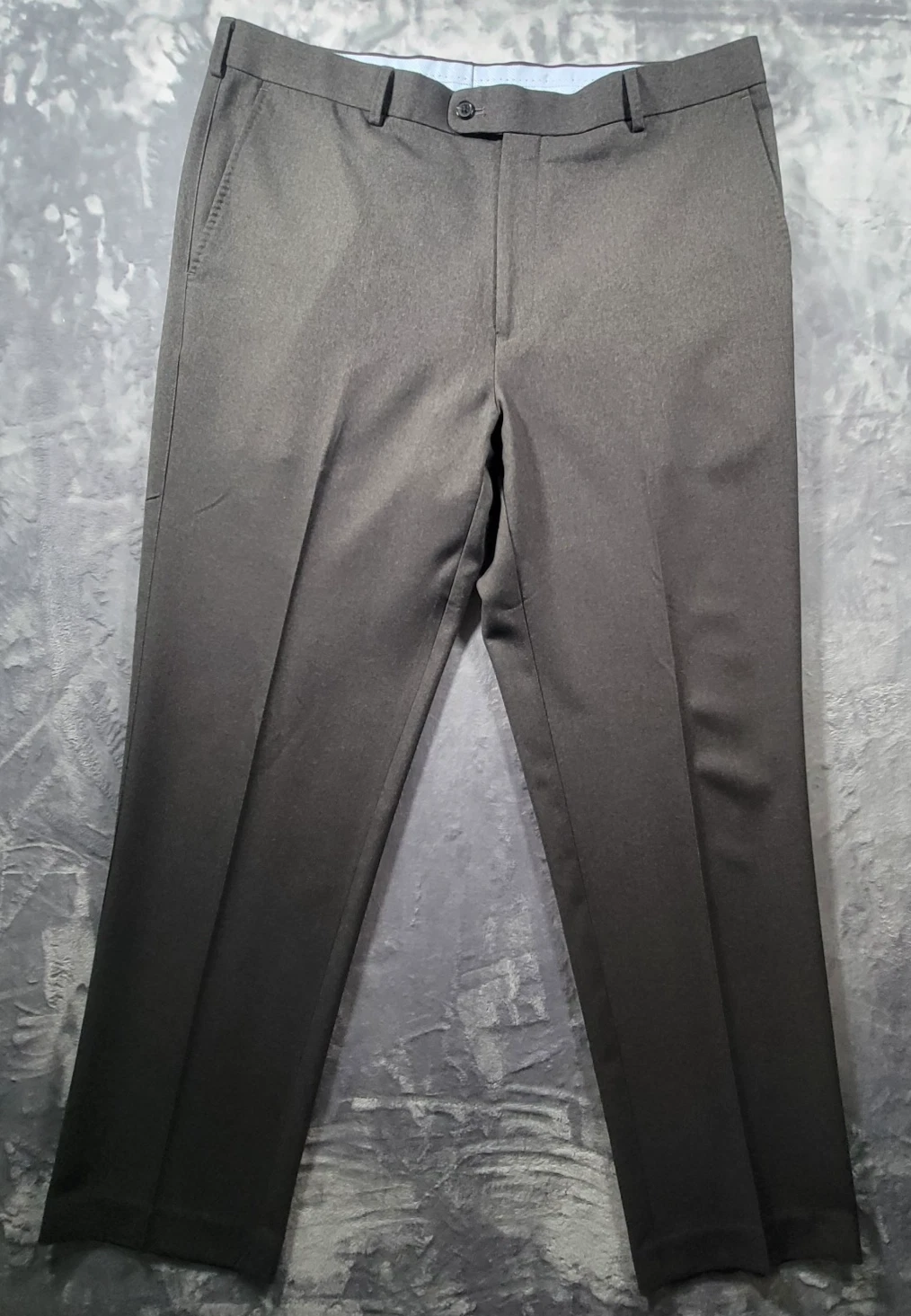 Peter Millar Mens 38x32 Wicking Dress Pants Polyester Gray Flat Front