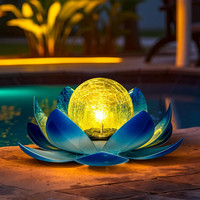 Solarlampe Led Garten Deko Licht Metall Wasserdicht FüR Terrasse Balkon Blau