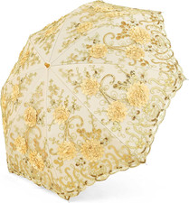 Lace Parasol Ultraviolet-Proof Folding Umbrella UPF50 Vintage Flower Embroidery