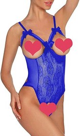 Sexy Cupless Women's Lingerie Teddy Babydoll One Piece Lace Sleepwear Bodysuit