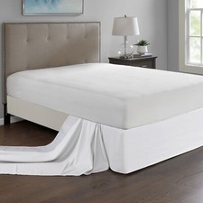 Madison Park Wrap Around Adjustable Elastic White Bed Skirts Non-skid Easy Fit