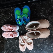 Lot Of 4 Pairs Baby Toddler Shoes/ Boots Size Vary