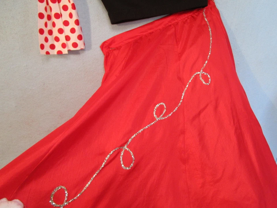 FALDA CANICHE ROJO DISFRAZ HALLOWEEN extra grande niño 12-14 xlc niño HECHO A MANO Foto 3 de 4