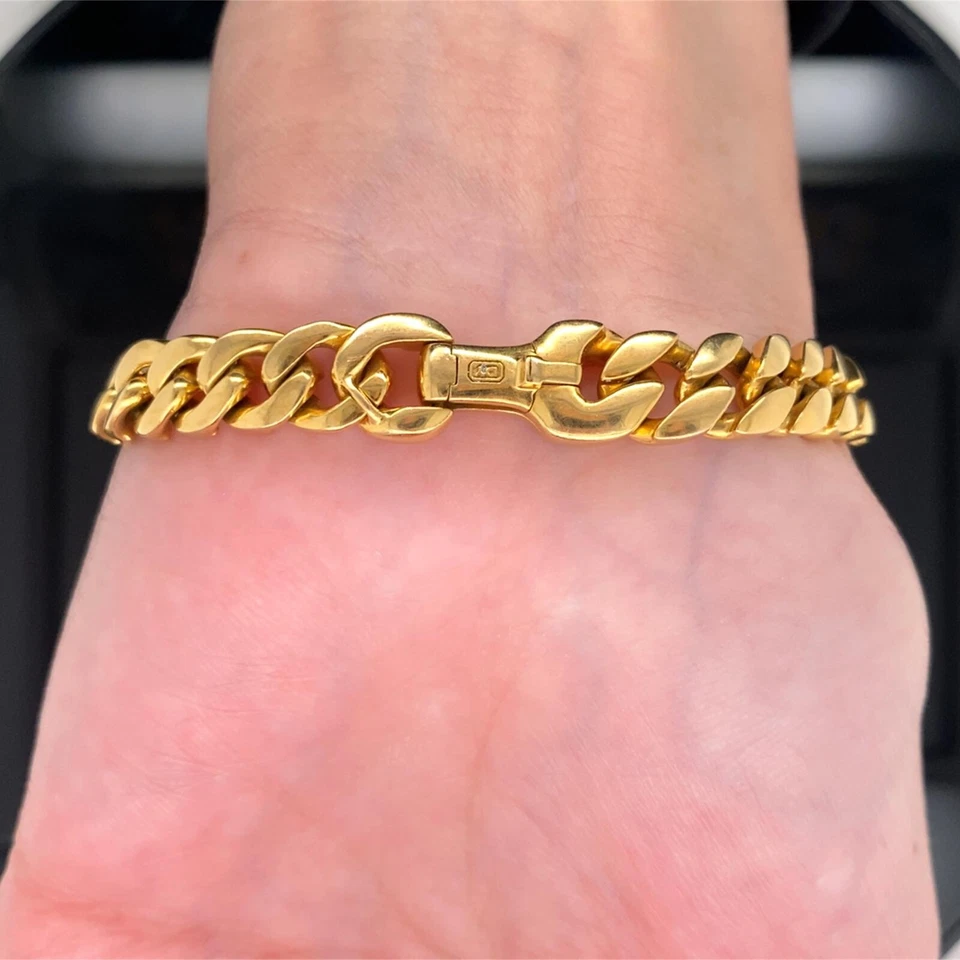 Brazalete de eslabones David Yurman de oro amarillo de 18 quilates de 8 mm para hombre $13500 al por menor Foto 4 de 4