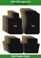 Lloyd Ultimat Front & Rear Carpet Mats for '89-94 Jaguar XJS w/British Flag Logo