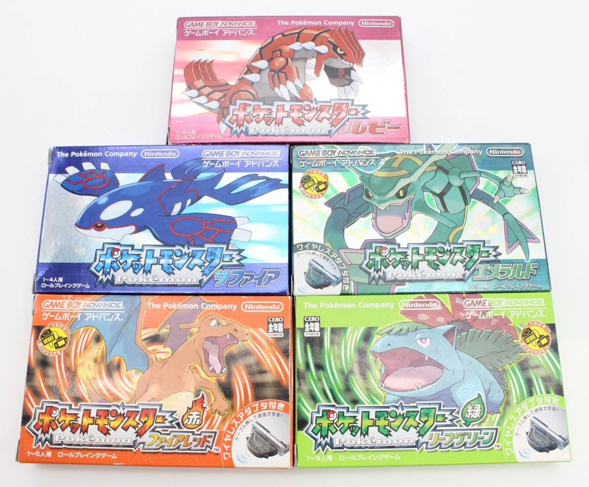 Lot 5 Pokemon Games Ruby Sapphire Emerald etc. Box Set Gameboy