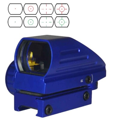 Blue Color Holographic Reflex Dot Sight Weaver Mount Adjustable Red & Green Illu