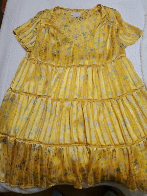 Yellow Urban Outfitters Dress Urban Outfitters Pippa Chiffon