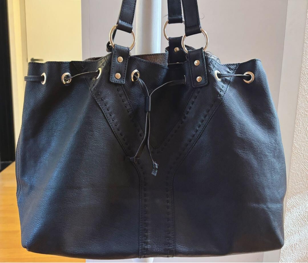 YSL Reversible Brown and Gold Leather Tote Pre-Owned