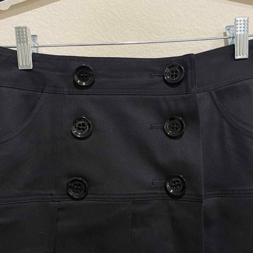 Burberry Black Peppy Academia Pleated Wrap Mini Skirt sz 8 - Picture 2 of 7