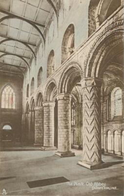 Dunfermline Scotland The Nave, Old Abbey OLD PHOTO