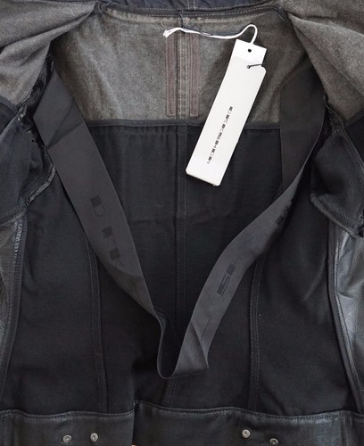 $2645 🆕️Authentic RICK OWENS DRKSHDW "EXPLODER SLICED" Denim & Leather Jacket L - Picture 9 of 10